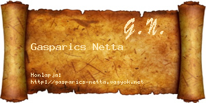Gasparics Netta névjegykártya